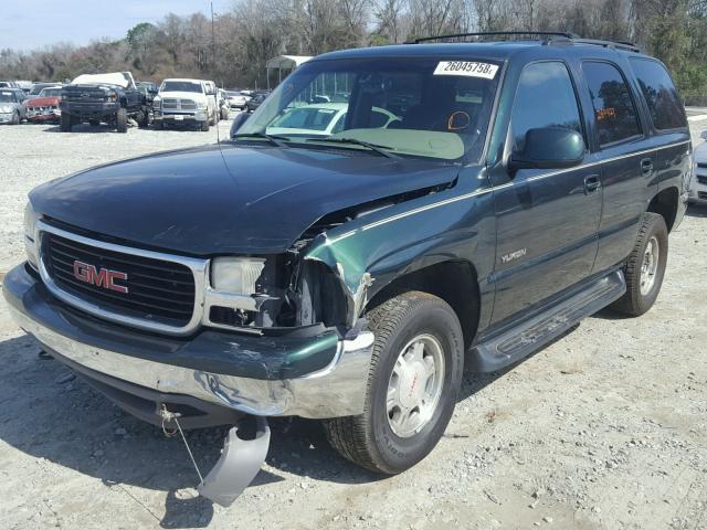 1GKEC13V41R215229 - 2001 GMC YUKON GREEN photo 2