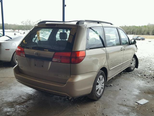 5TDZA23CX4S020586 - 2004 TOYOTA SIENNA CE GOLD photo 4