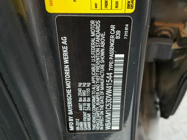 WBAVM1C53DVW41544 - 2013 BMW X1 SDRIVE2 CHARCOAL photo 10