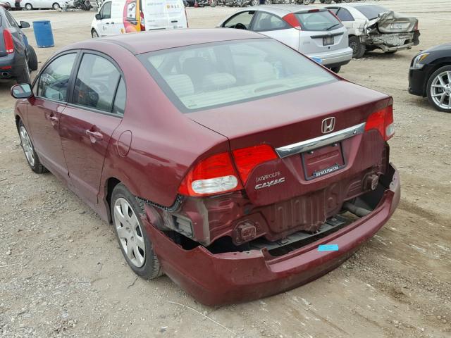 19XFA1F52AE084380 - 2010 HONDA CIVIC LX RED photo 3