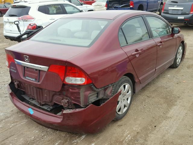 19XFA1F52AE084380 - 2010 HONDA CIVIC LX RED photo 4