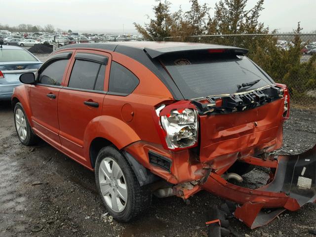 1B3HB48B37D308486 - 2007 DODGE CALIBER SX ORANGE photo 3