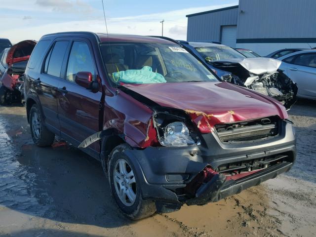 JHLRD78862C025830 - 2002 HONDA CR-V EX BURGUNDY photo 1