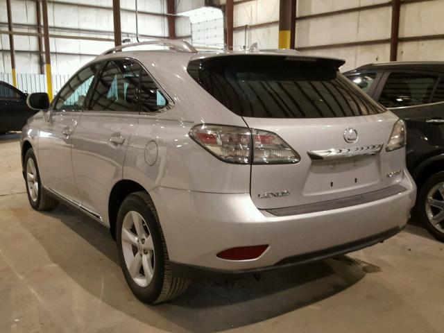 2T2BK1BA3AC025959 - 2010 LEXUS RX 350 SILVER photo 3