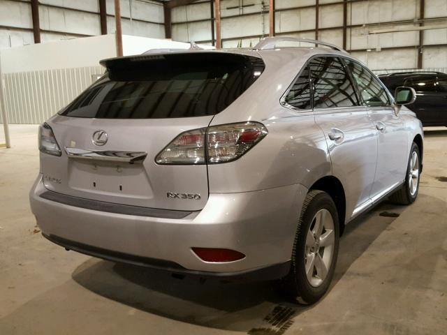 2T2BK1BA3AC025959 - 2010 LEXUS RX 350 SILVER photo 4