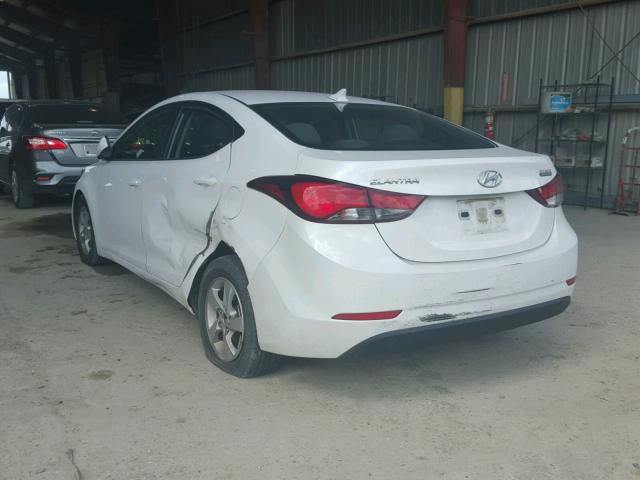 5NPDH4AE4FH548686 - 2015 HYUNDAI ELANTRA SE WHITE photo 3