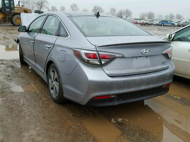 KMHE34L11HA051811 - 2017 HYUNDAI SONATA HYB SILVER photo 3