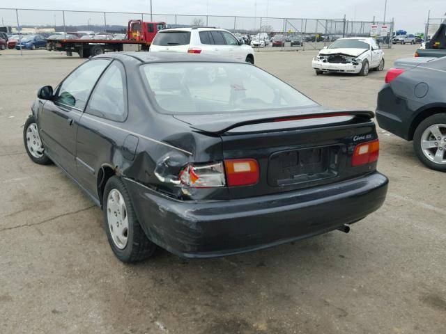 1HGEJ1255PL019316 - 1993 HONDA CIVIC EX BLACK photo 3