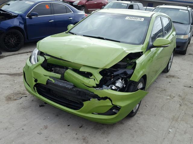 KMHCU5AE7EU153690 - 2014 HYUNDAI ACCENT GLS GREEN photo 2