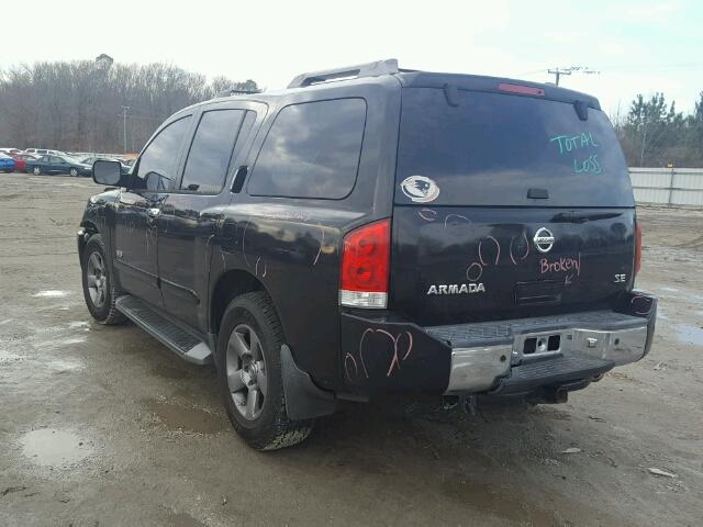 5N1AA08A75N719928 - 2005 NISSAN ARMADA SE BLACK photo 3