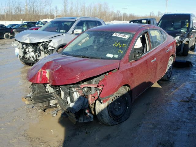 3N1AB7AP4HL638207 - 2017 NISSAN SENTRA S MAROON photo 2