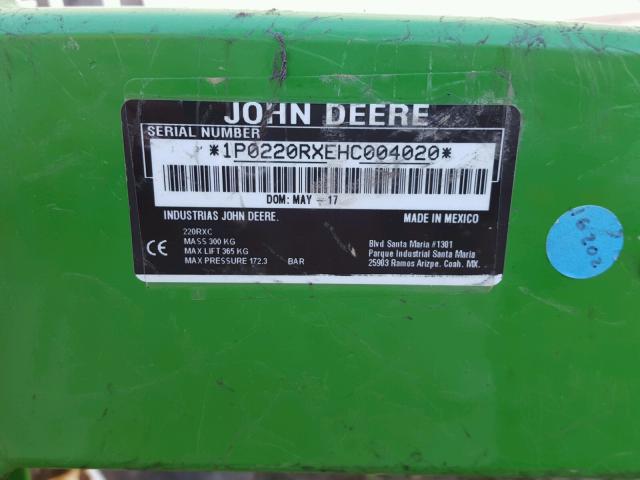 1P0220RXEHC004020 - 2017 JOHN DEERE 220R GREEN photo 10