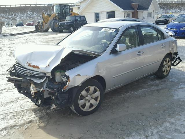 KNAGE123385274852 - 2008 KIA OPTIMA SILVER photo 2