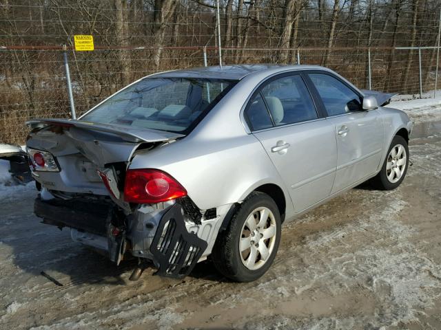 KNAGE123385274852 - 2008 KIA OPTIMA SILVER photo 4