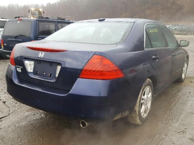 1HGCM56847A103388 - 2007 HONDA ACCORD EX BLUE photo 4