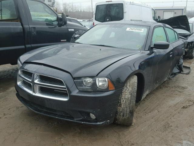 2B3CL3CG2BH521591 - 2011 DODGE CHARGER BLACK photo 2