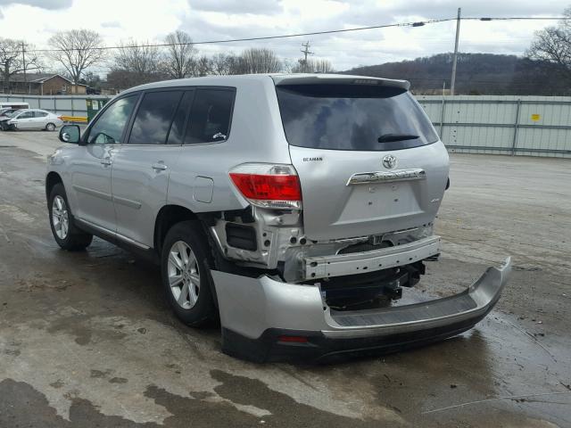 5TDBK3EH1BS064924 - 2011 TOYOTA HIGHLANDER SILVER photo 3