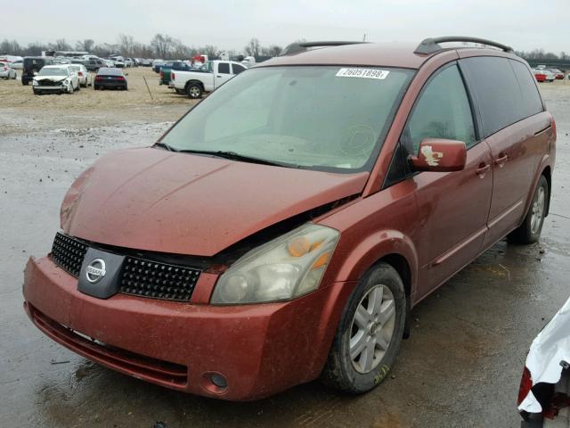 5N1BV28U94N307278 - 2004 NISSAN QUEST S MAROON photo 2