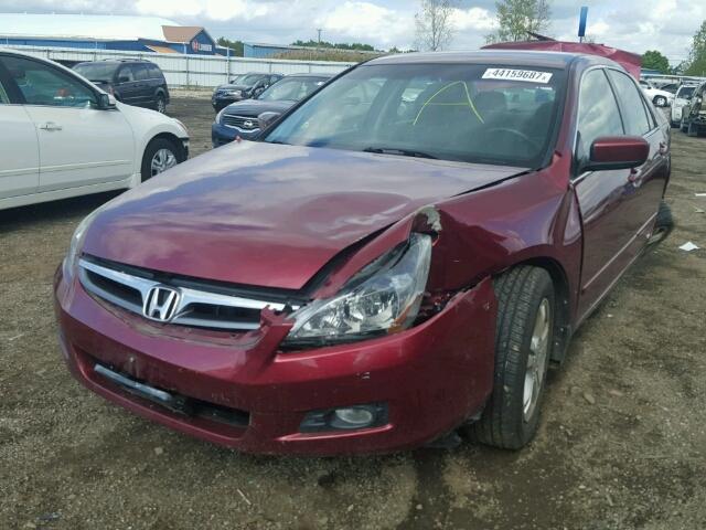 1HGCM56356A101555 - 2006 HONDA ACCORD SE BURGUNDY photo 2