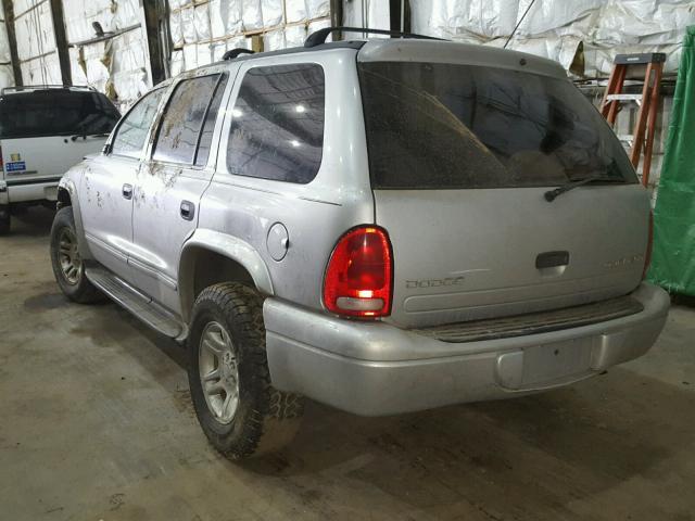 1B4HS48N82F178935 - 2002 DODGE DURANGO SL GRAY photo 3