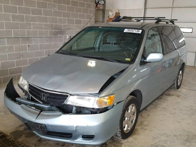 2HKRL18662H583225 - 2002 HONDA ODYSSEY EX BLUE photo 2