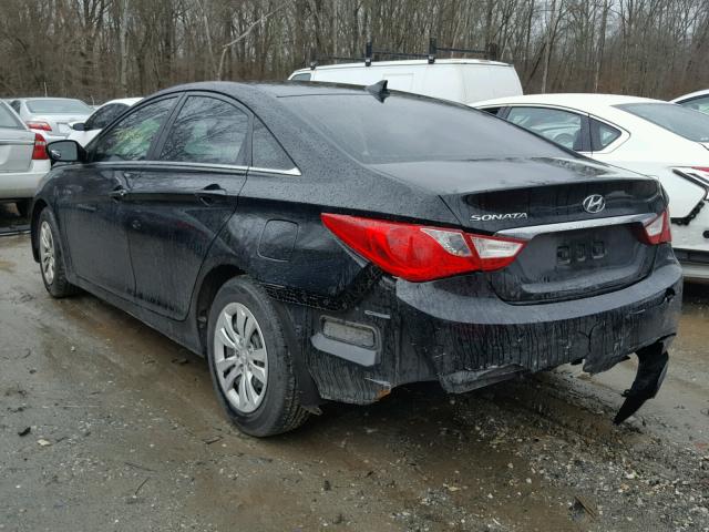 5NPEB4ACXCH497808 - 2012 HYUNDAI SONATA GLS BLACK photo 3