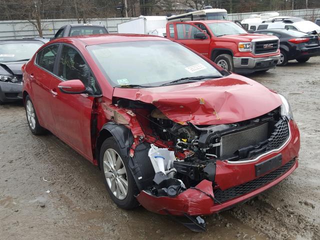 KNAFX4A89E5197792 - 2014 KIA FORTE EX RED photo 1