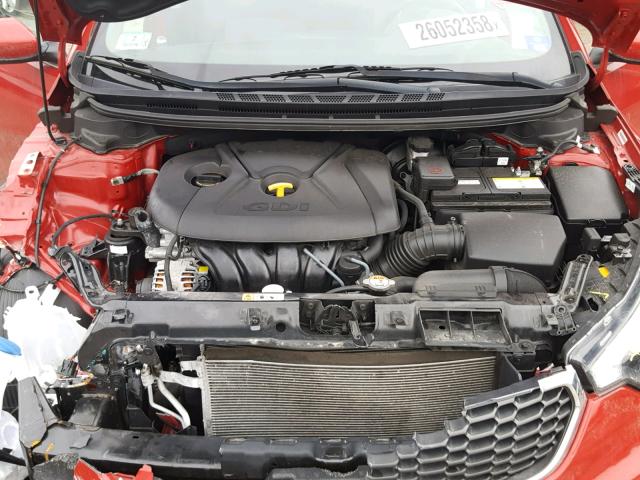 KNAFX4A89E5197792 - 2014 KIA FORTE EX RED photo 7