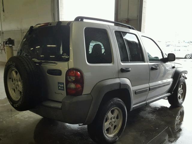 1J4GL48K76W102561 - 2006 JEEP LIBERTY SP SILVER photo 4