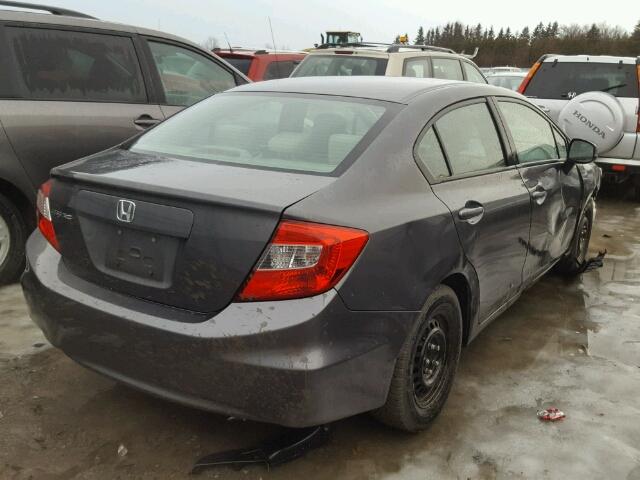 2HGFB2F44CH051447 - 2012 HONDA CIVIC LX GRAY photo 4