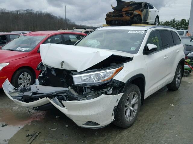 5TDJKRFH6FS142844 - 2015 TOYOTA HIGHLANDER WHITE photo 2