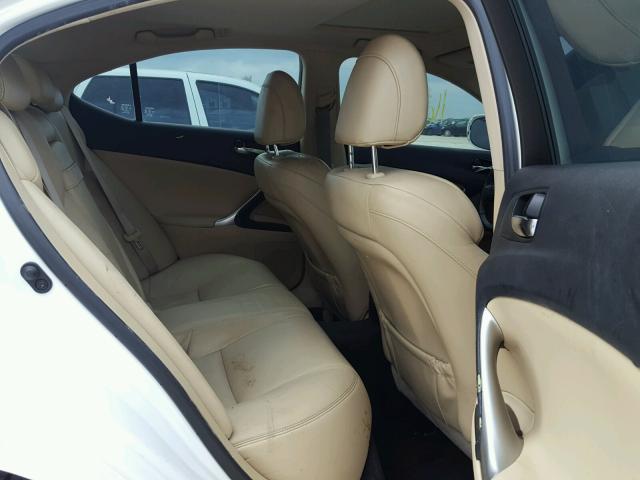 JTHBK262285069549 - 2008 LEXUS IS 250 WHITE photo 6