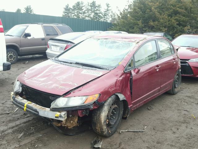 1HGFA16556L099939 - 2006 HONDA CIVIC LX MAROON photo 2