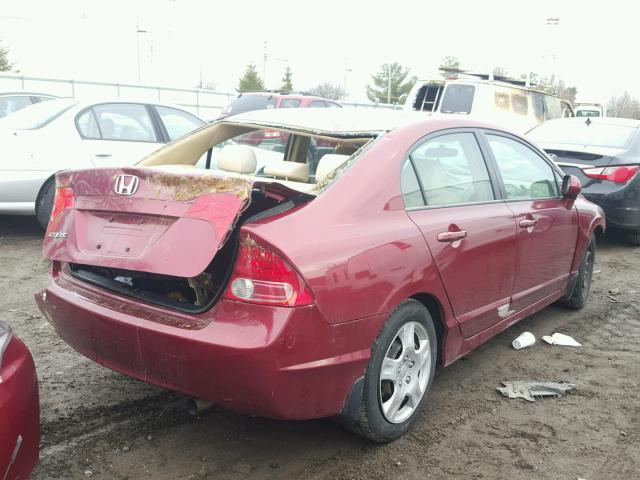 1HGFA16556L099939 - 2006 HONDA CIVIC LX MAROON photo 4