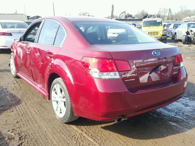 4S3BMBG66D3002830 - 2013 SUBARU LEGACY 2.5 MAROON photo 3