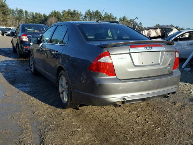 3FAHP0JG2AR332474 - 2010 FORD FUSION SEL GRAY photo 3