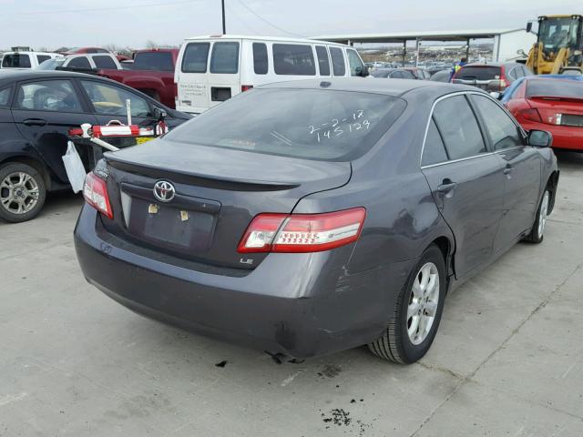 4T4BF3EK9BR189084 - 2011 TOYOTA CAMRY BASE GRAY photo 4