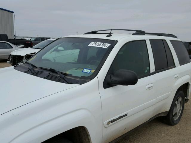 1GNDS13S542349803 - 2004 CHEVROLET TRAILBLAZE WHITE photo 9