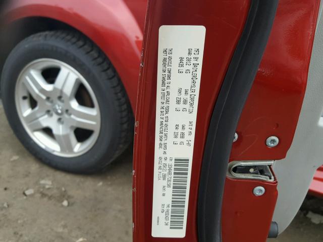 1B3HB48B17D361509 - 2007 DODGE CALIBER SX RED photo 10