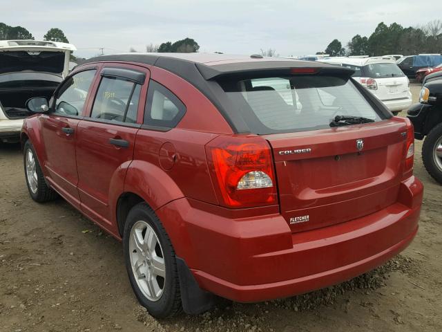 1B3HB48B17D361509 - 2007 DODGE CALIBER SX RED photo 3