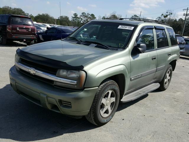 1GNDS13S542365824 - 2004 CHEVROLET TRAILBLAZE GREEN photo 2