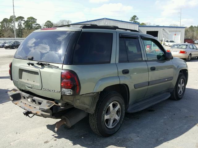 1GNDS13S542365824 - 2004 CHEVROLET TRAILBLAZE GREEN photo 4