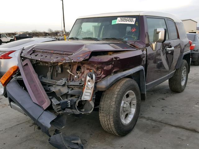 JTEBU11F870068803 - 2007 TOYOTA FJ CRUISER BURGUNDY photo 2