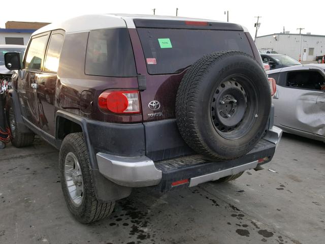 JTEBU11F870068803 - 2007 TOYOTA FJ CRUISER BURGUNDY photo 3