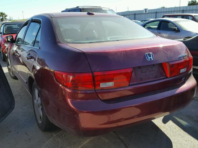 1HGCM567X5A156827 - 2005 HONDA ACCORD EX BURGUNDY photo 3