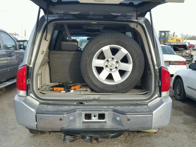 5N1AA08B94N724832 - 2004 NISSAN ARMADA SE SILVER photo 9