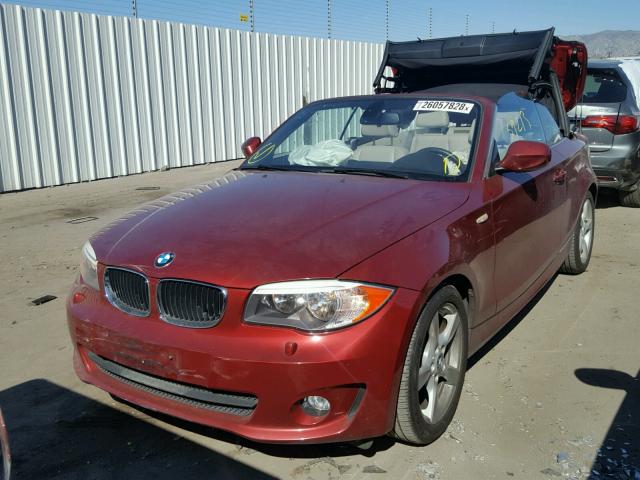 WBAUN1C52DVR00971 - 2013 BMW 128 I RED photo 2