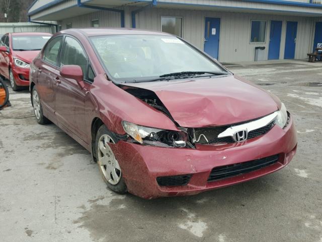 2HGFA16559H501668 - 2009 HONDA CIVIC LX BURGUNDY photo 1