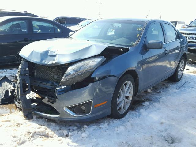 3FAHP0CG3CR440411 - 2012 FORD FUSION SEL BLUE photo 2