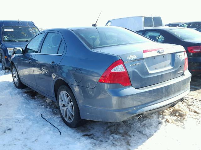 3FAHP0CG3CR440411 - 2012 FORD FUSION SEL BLUE photo 3